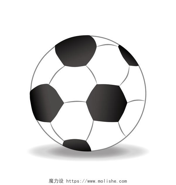 足球元素png单个足球黑白卡通